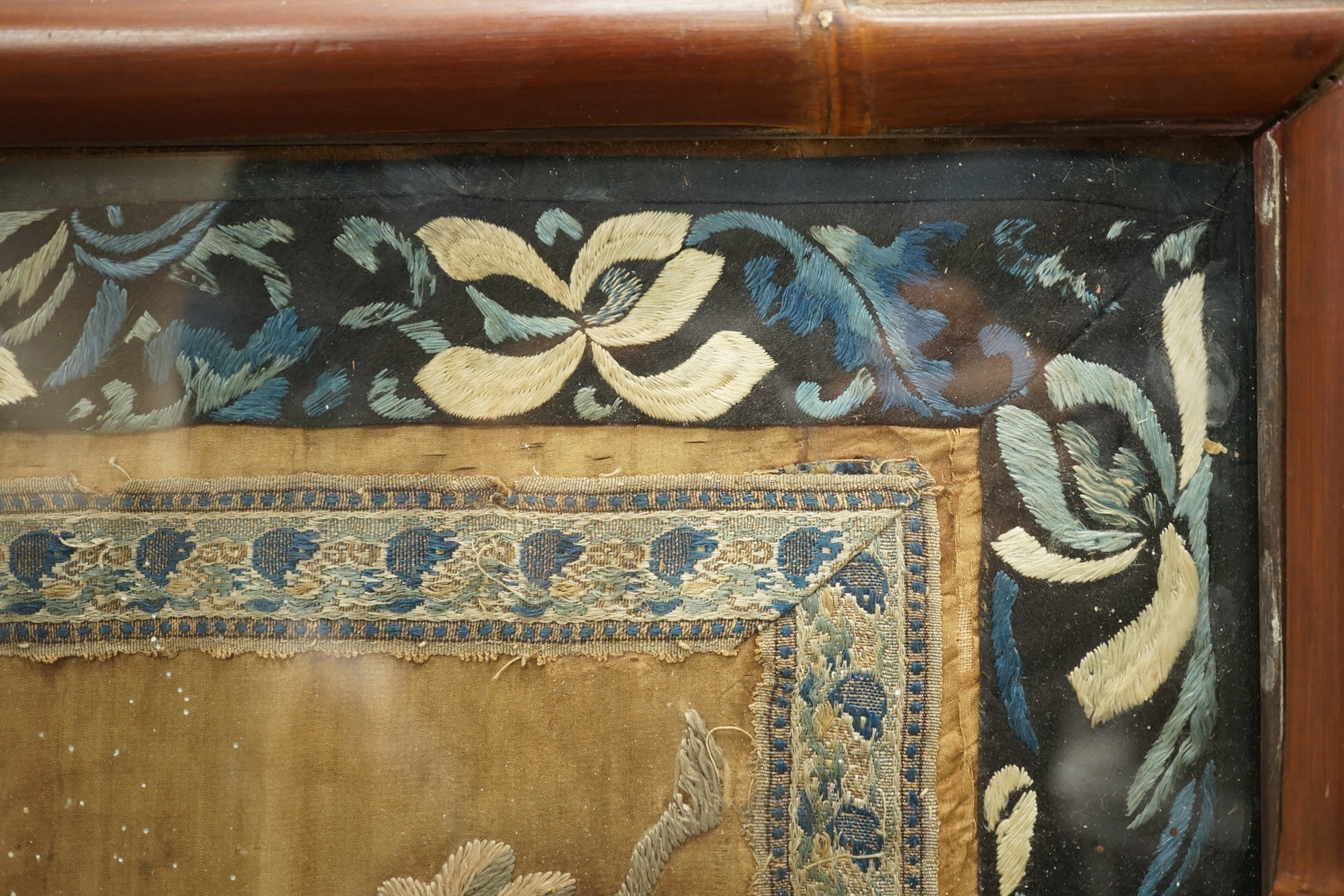 A large Chinese embroidered silk 'boys' panel, 19th century